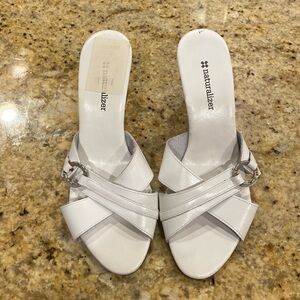 Naturalizer White Cork Wedge Shoes